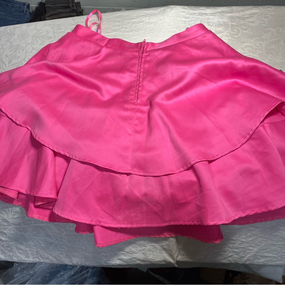 Voluminous Formal Tulle Lined Skirt Mini Prom Barbie Pink Tiered Layered Lined
